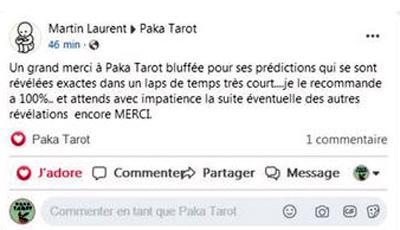 Avis de martin-laurent sur sa consultation de voyance au Tarot de Marseille avec Paka Sasha
