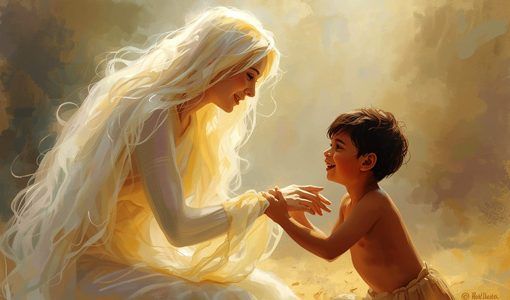 Un esprit bienveillant accompagne et joue avec un enfant médium