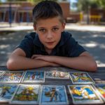 Comment je suis devenu tarologue à 11 ans Un garçon de 11 ans tire le Tarot de Marseille dans la cour d'école